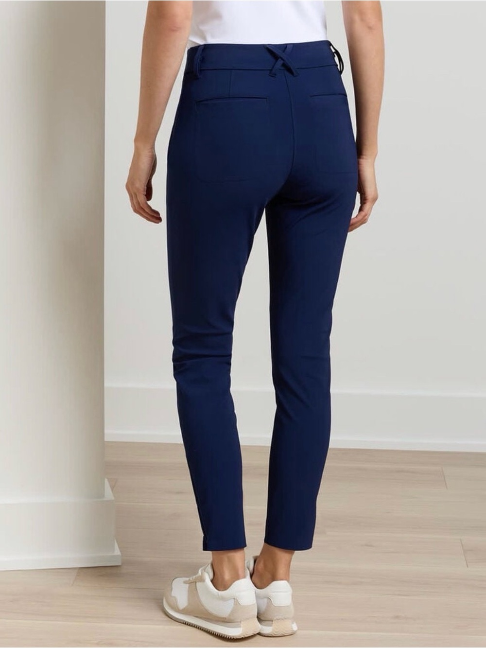 Peter Millar Navy Bingham Stretch Ankle Pants, Size Small